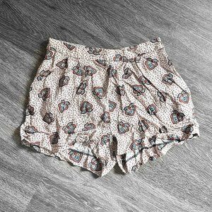 H&M Printed Lightweight Mandala Lotus Neutral Shorts